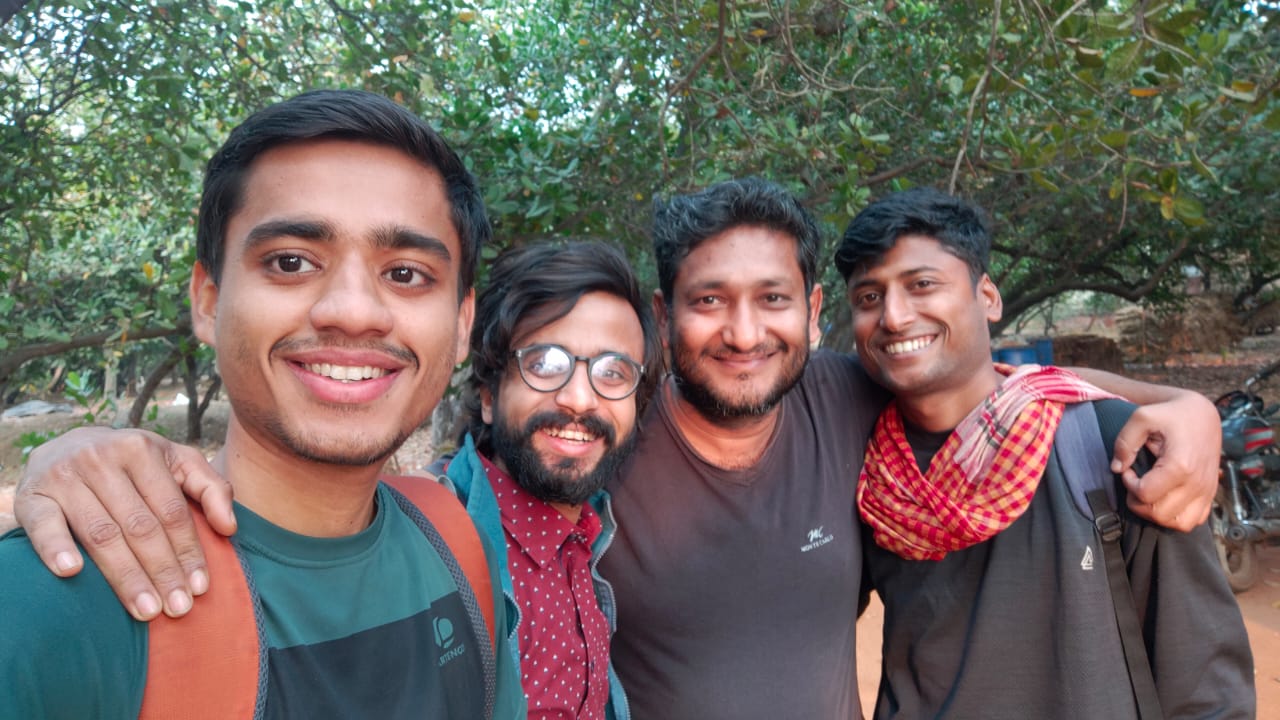 Selfie of team bon (biman, Suvendhu) and team Urveera (Rahul and Sarthak)